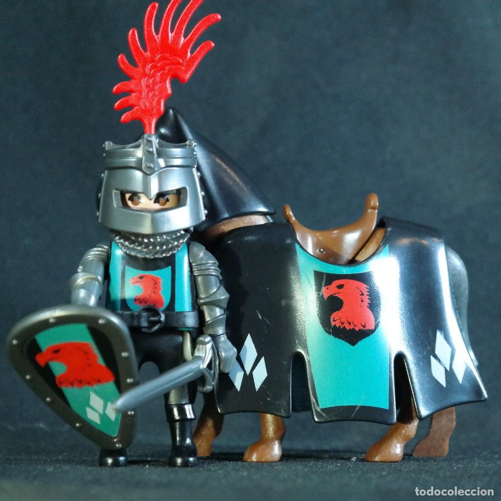 Playmobil: Playmobil caballero medieval con pluma roja con caballo ☼