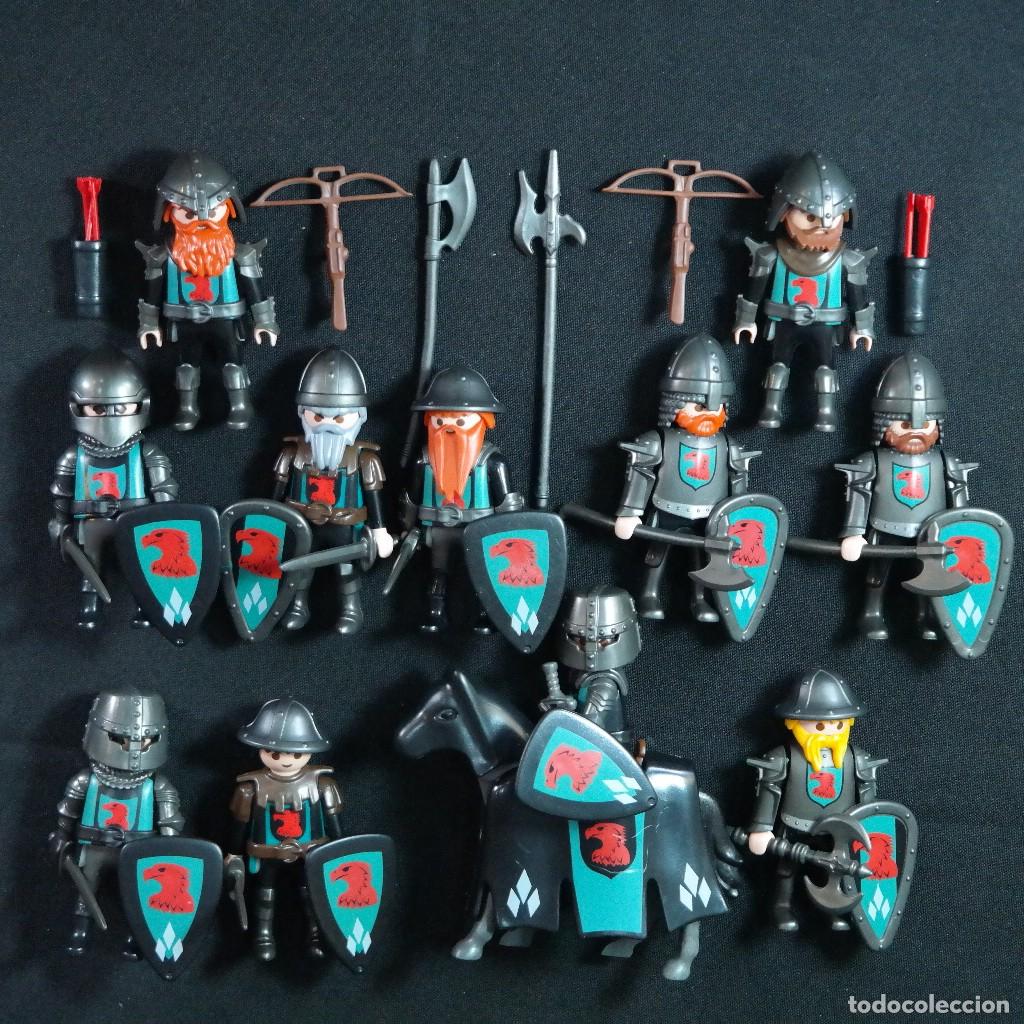 Playmobil: Playmobil 11 caballeros medievales de aguila con caballo ☼