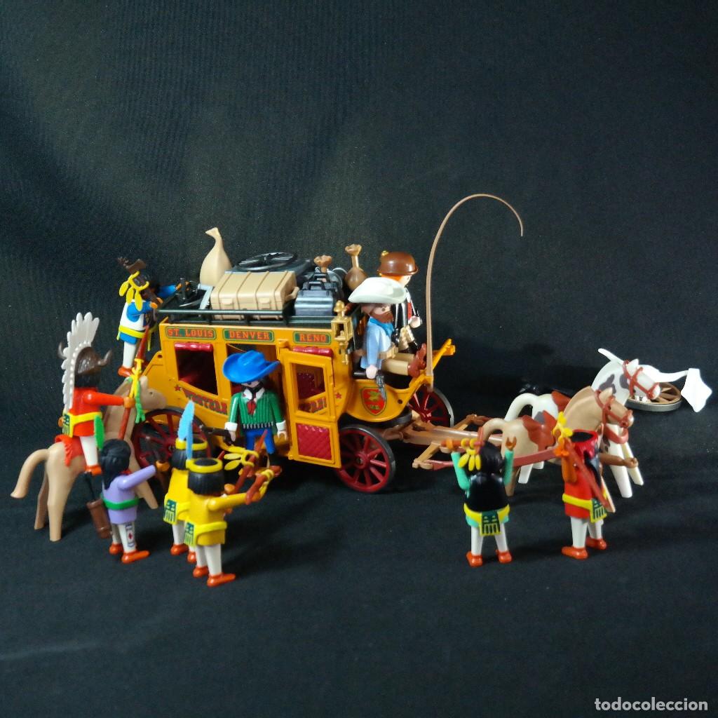 Playmobil: Playmobil diligencia con vaqueros, pasajeros y 7 indios oeste ☼