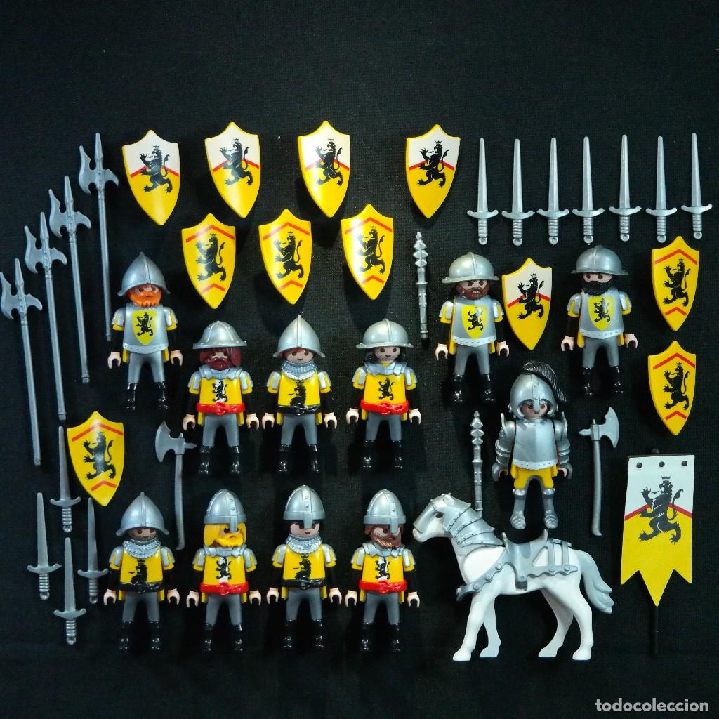 Playmobil: Playmobil 11 caballeros medievales de leon con caballo ☼