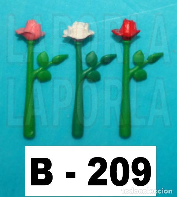 Playmobil: PLAYMOBIL 3 ROSAS EN TALLOS - JARD&Iacute;N BODA DECORACI&Oacute;N HOGAR REGALO (B-209)
