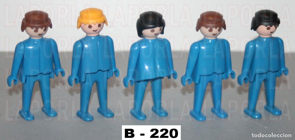 Playmobil: PLAYMOBIL 5 FIGURAS AZULES MANO FIJA 1&ordf; &Eacute;POCA CON 4 CLICKS Y 1 CLACK (B-220)