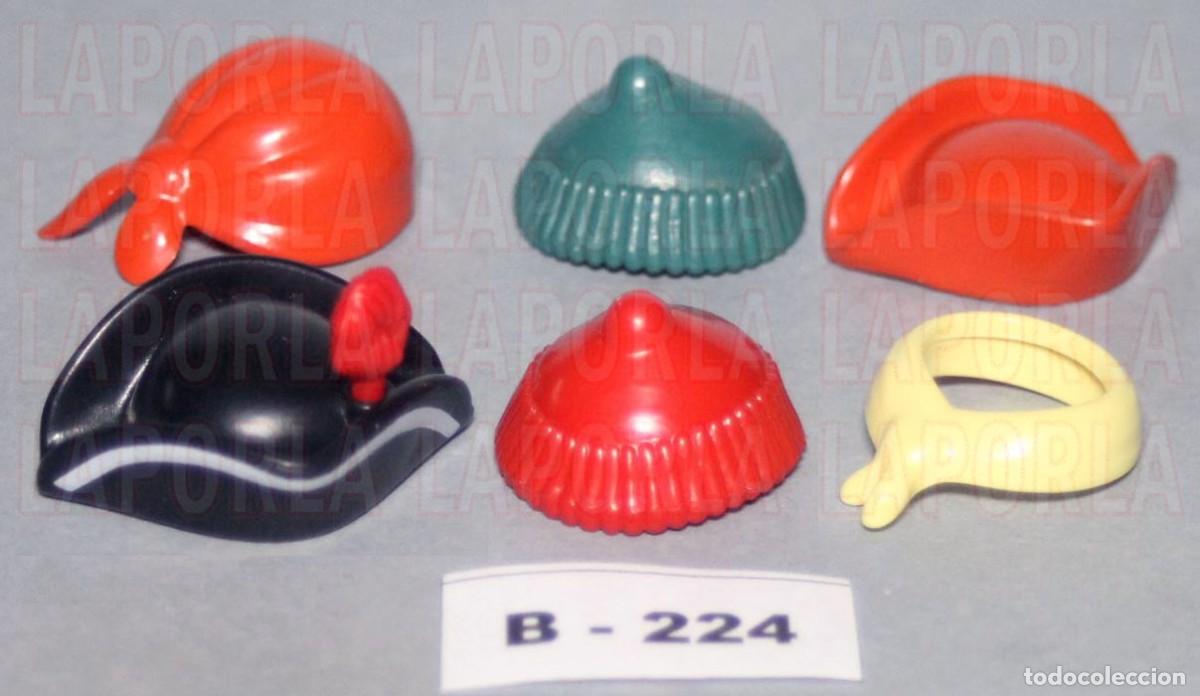 Playmobil: PLAYMOBIL 6 GORROS Y SOMBREROS PIRATAS - CAPIT&Aacute;N GRUMETE MARINERO (B-224)