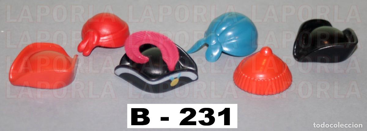 Playmobil: PLAYMOBIL 6 SOMBREROS Y GORROS PIRATAS - BUCANERO BARCO TESORO CAPIT&Aacute;N (B-231)