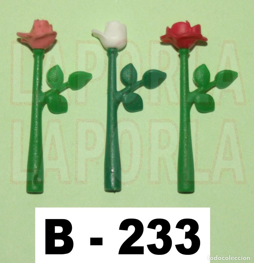 Playmobil: PLAYMOBIL 3 ROSAS EN TALLOS - DECORACI&Oacute;N HOGAR JARD&Iacute;N BODA REGALO (B-233)