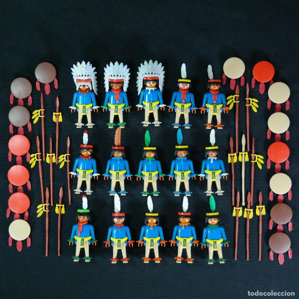 Playmobil: Playmobil 15 indios con lanzas y escudos ☼