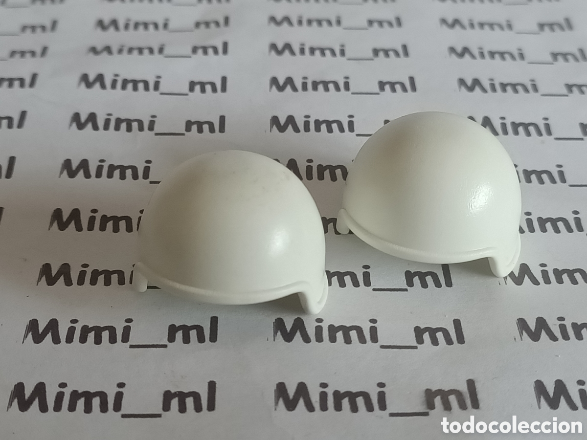 Playmobil: Playmobil 2 cascos blancos moto motocicleta chopper skate