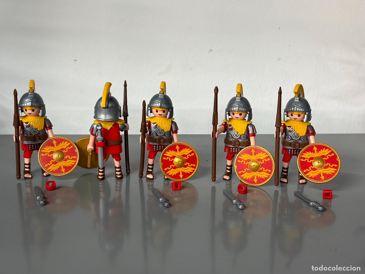 Playmobil: PLAYMOBIL lote 5 romanos completos escudo redondo