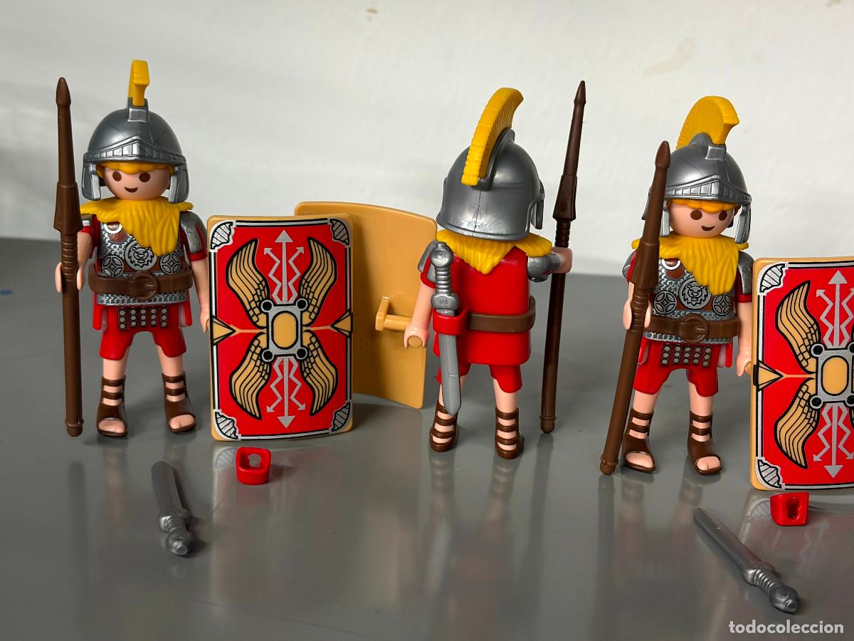 Playmobil: PLAYMOBIL lote 5 romanos completos escudo rectangular - Foto 2