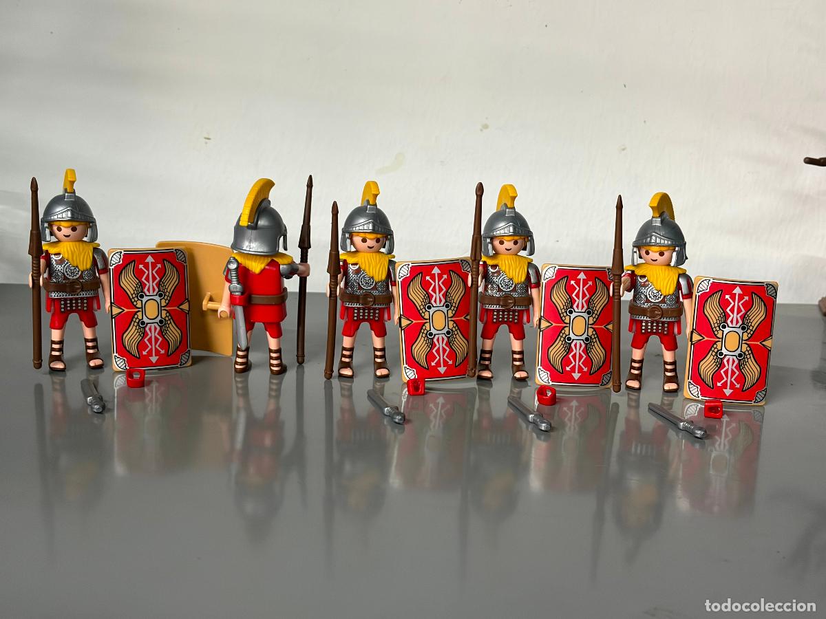 Playmobil: PLAYMOBIL lote 5 romanos completos escudo rectangular