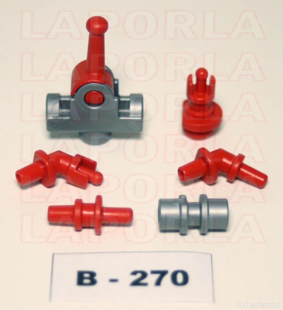 Playmobil: PLAYMOBIL 6 EMPALMES CONEXI&Oacute;N MANGUERAS - BOMBEROS V&Aacute;LVULA AGUA RIEGO TUBO (B-270)