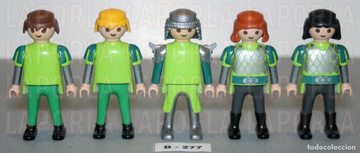 Playmobil: PLAYMOBIL 5 FIGURAS MEDIEVALES - CABALLERO SOLDADO ARQUERO BALLESTERO GUARDIA (B-277)