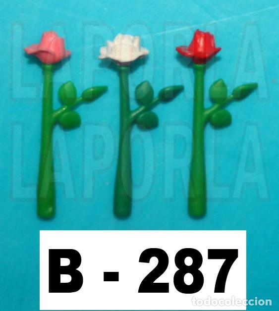 Playmobil: PLAYMOBIL 3 ROSAS EN TALLOS - JARR&Oacute;N HOGAR JARD&Iacute;N DECORACI&Oacute;N FANTAS&Iacute;A BODA REGALO (B-287)
