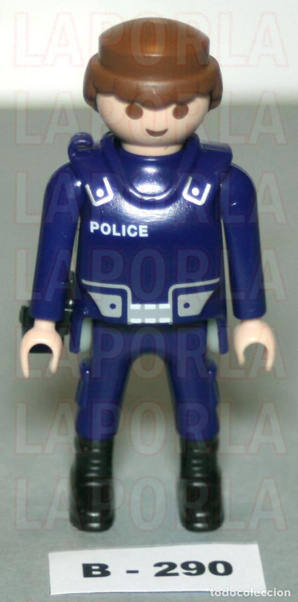 Playmobil: PLAYMOBIL FIGURA POLIC&Iacute;A CON PETO - AGENTE COMISAR&Iacute;A ANTIDISTURBIOS PATRULLA (B-290)