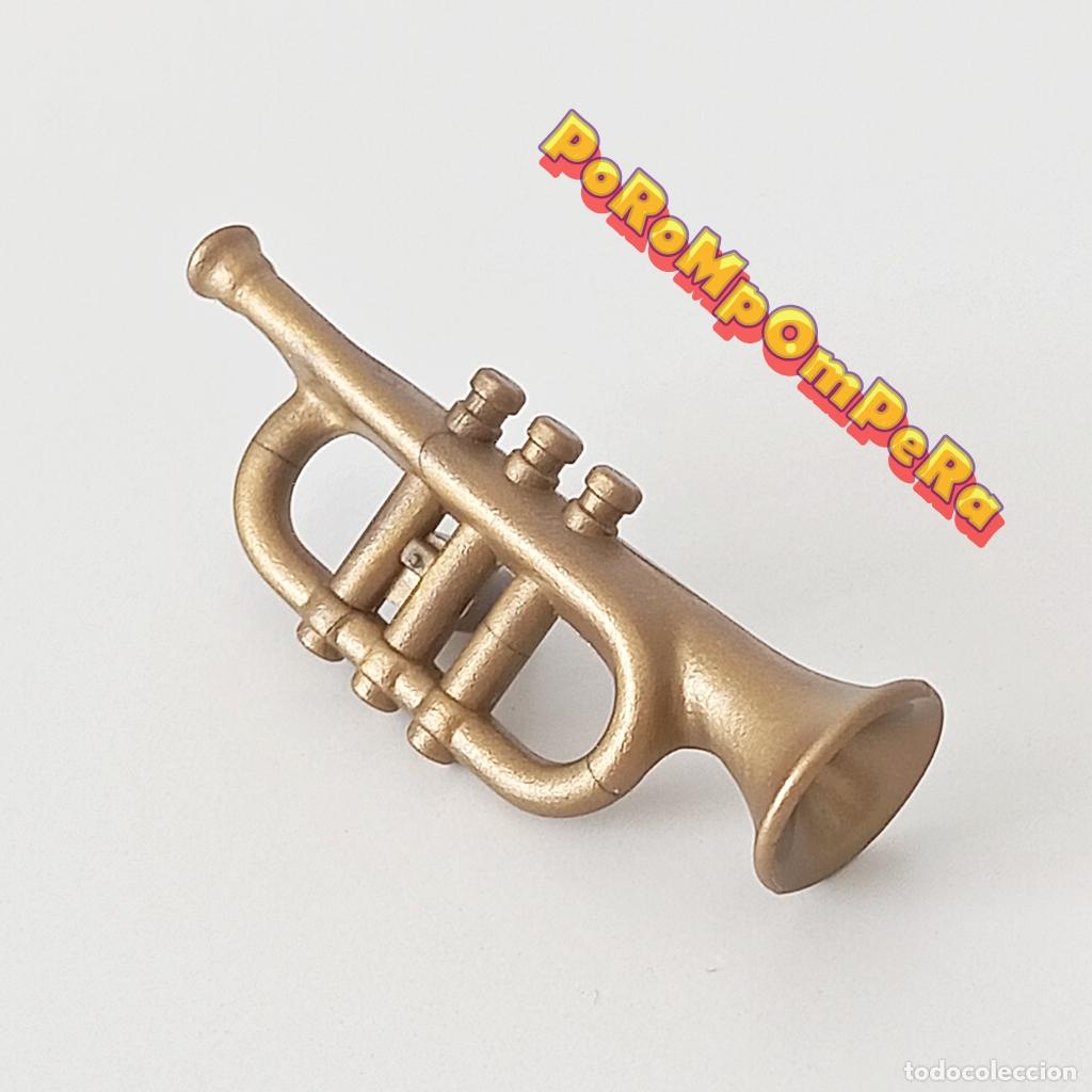 Playmobil: PLAYMOBIL TROMPETA DORADA OSCURA INSTRUMENTO MUSICAL CORNETA M&Uacute;SICA JAZZ - DIFERENTES SETS M3