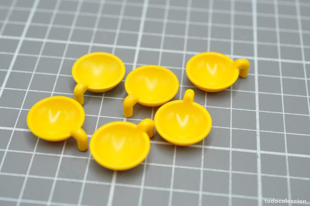 Playmobil: wsk049 Playmobil, 6 platos amarillos con asa