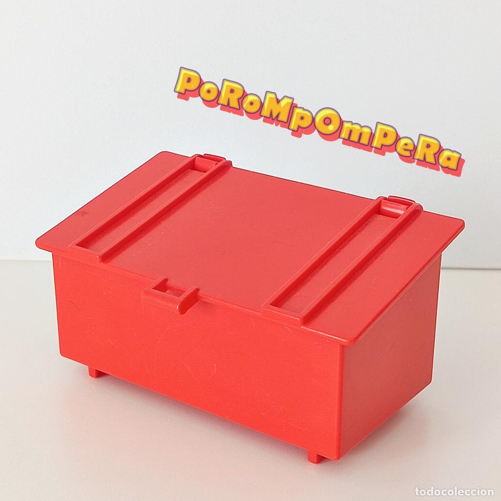 Playmobil: PLAYMOBIL CAJ&Oacute;N GRANDE M&Aacute;QUINA QUITANIEVES 3454 CONTENEDOR ROJO ARC&Oacute;N CG3