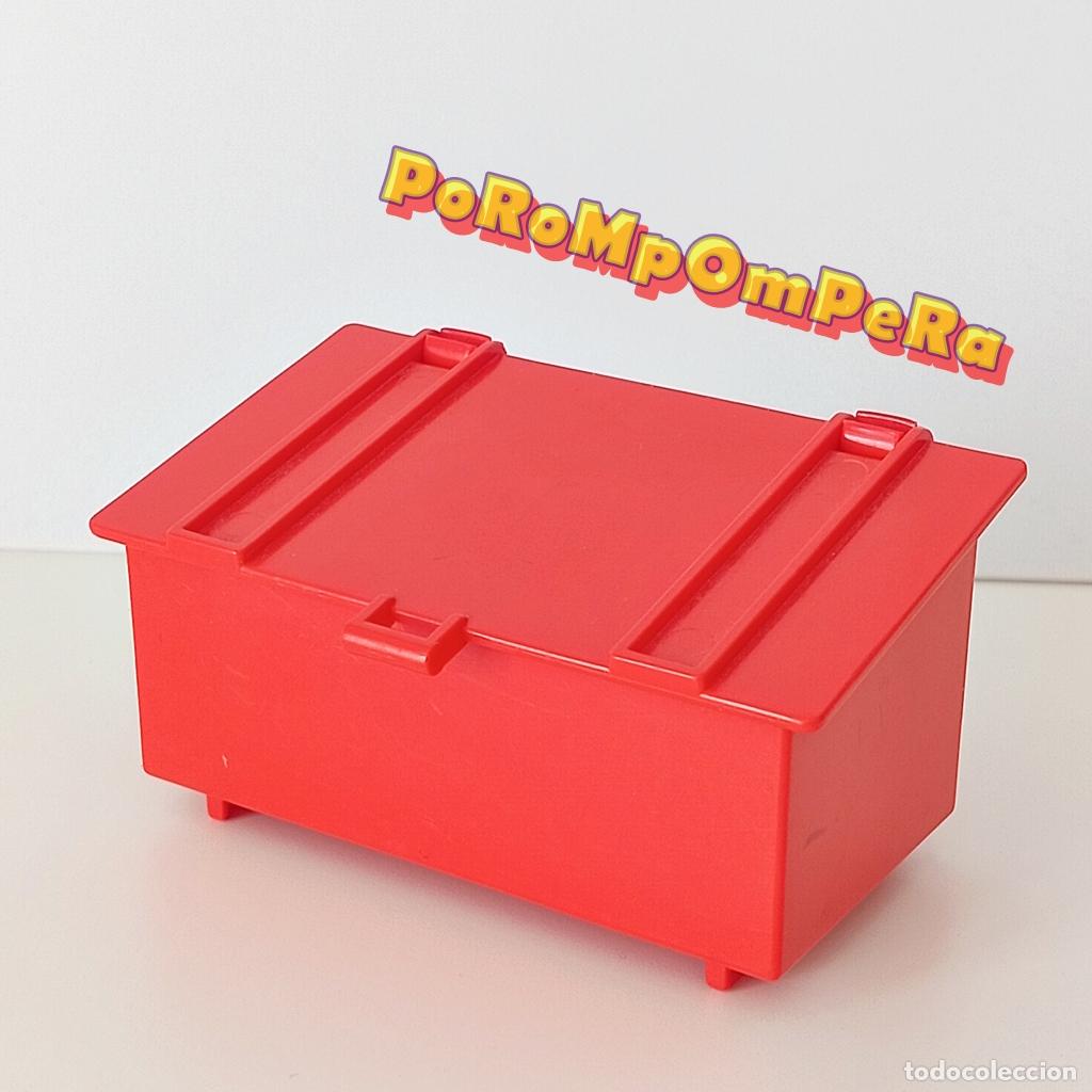 Playmobil: PLAYMOBIL CAJ&Oacute;N GRANDE M&Aacute;QUINA QUITANIEVES 3454 CONTENEDOR ROJO ARC&Oacute;N CG3