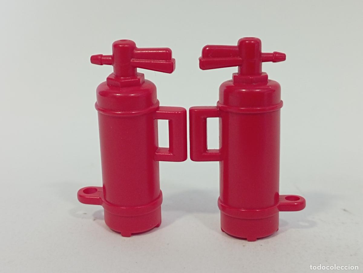 Playmobil: PLAYMOBIL 2 EXTINTOR BOMBEROS CIUDAD--ROJO