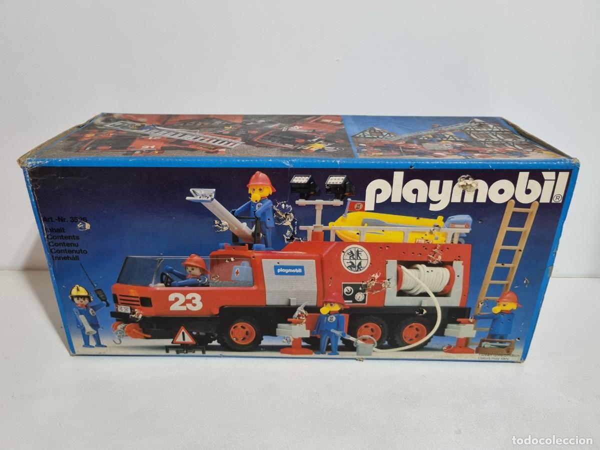 Playmobil: Playmobil 3526 Caja Antiguo Camion Bomberos Equipo Bombero Vehiculo Incendio