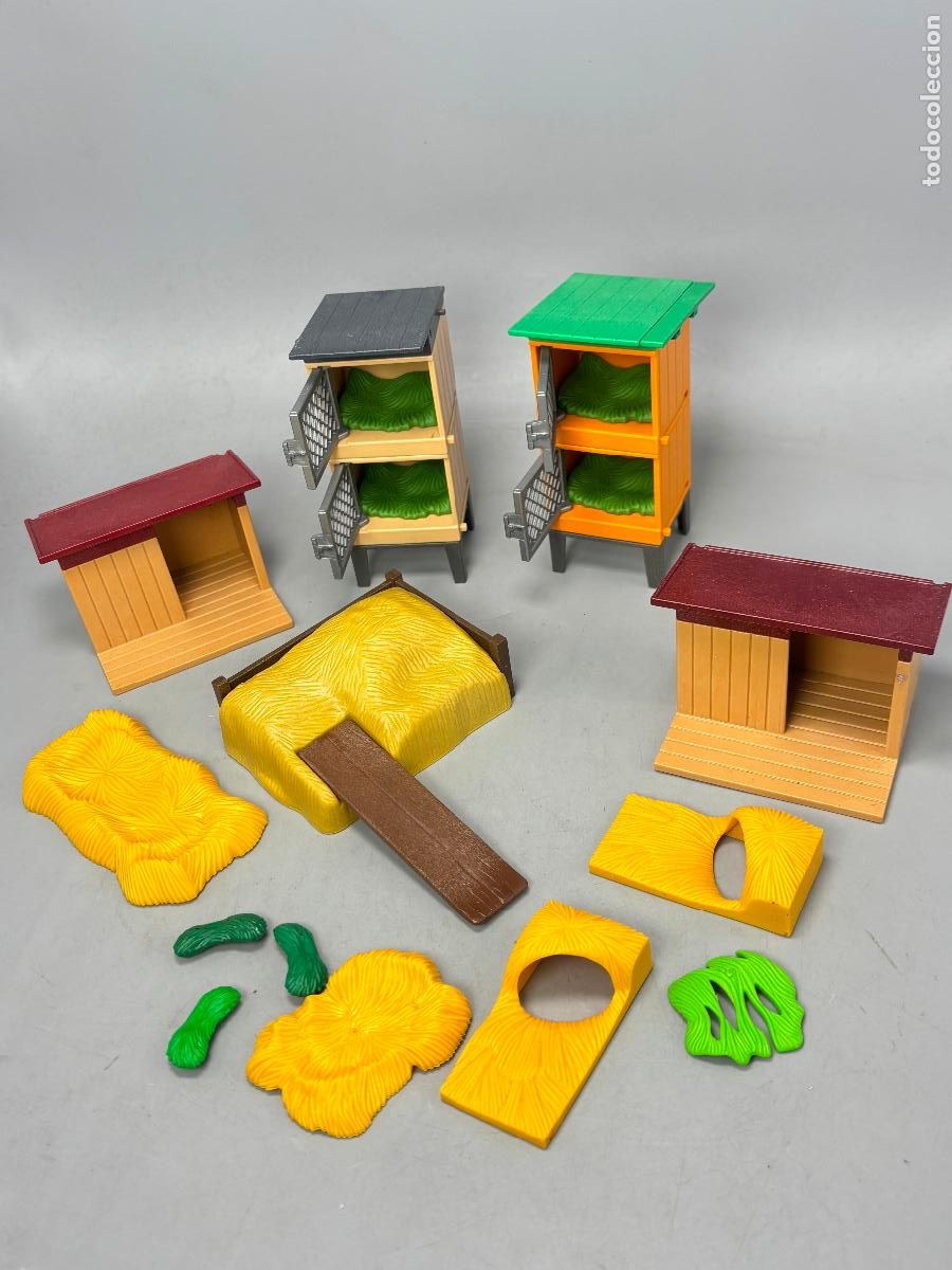Playmobil: Playmobil lote jaula conejera gallinero paja