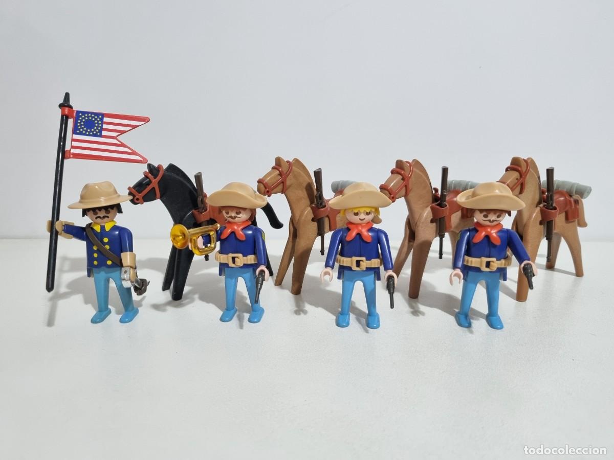Playmobil: Playmobil 3485 Antiguo Nordista Caballeria Soldado Oficial Oeste Western Yanki