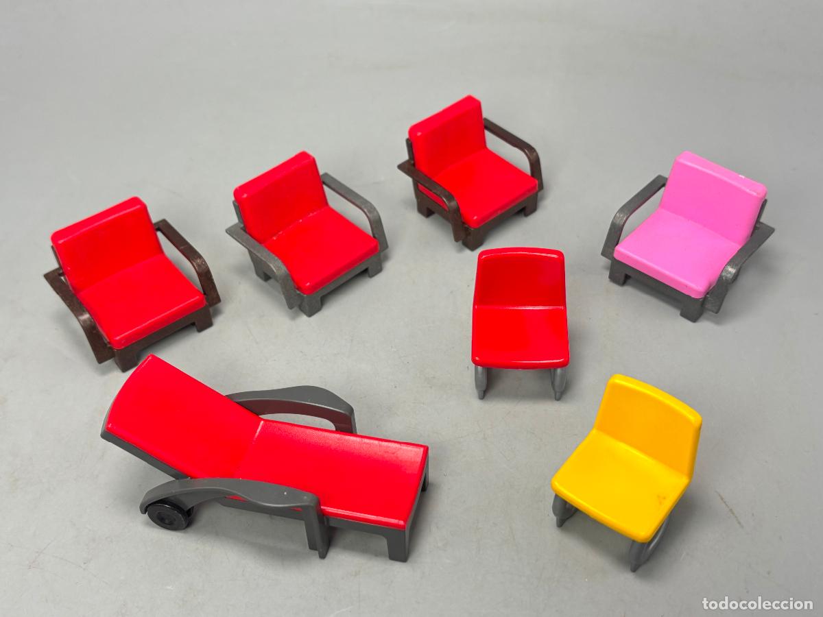 Playmobil: Playmobil lote silla y amaca roja rosa amarilla