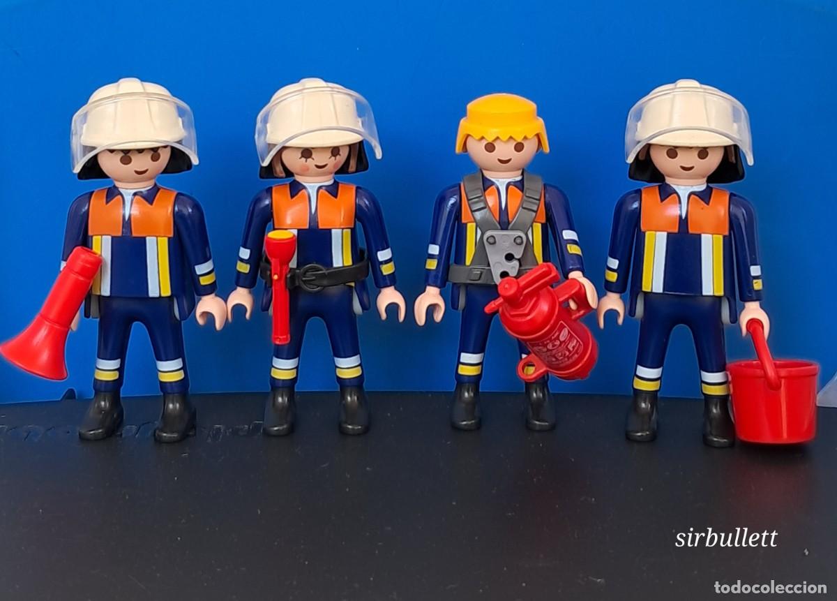 Playmobil: 4 figuras bomberos sets 4820 4821 4822. Ciudad emergencias