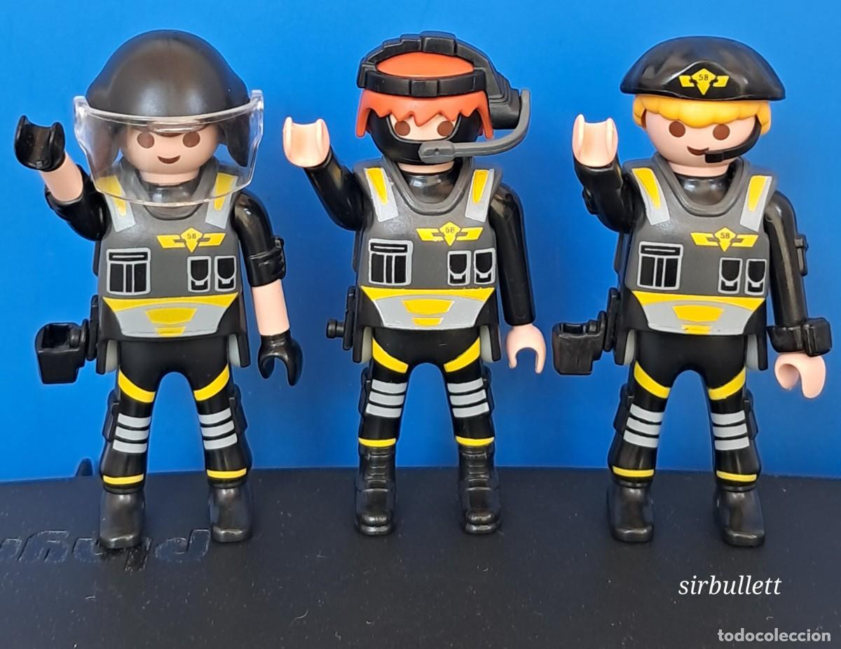 Playmobil: 3 figuras polic&iacute;as sets 9360. Ciudad emergencias