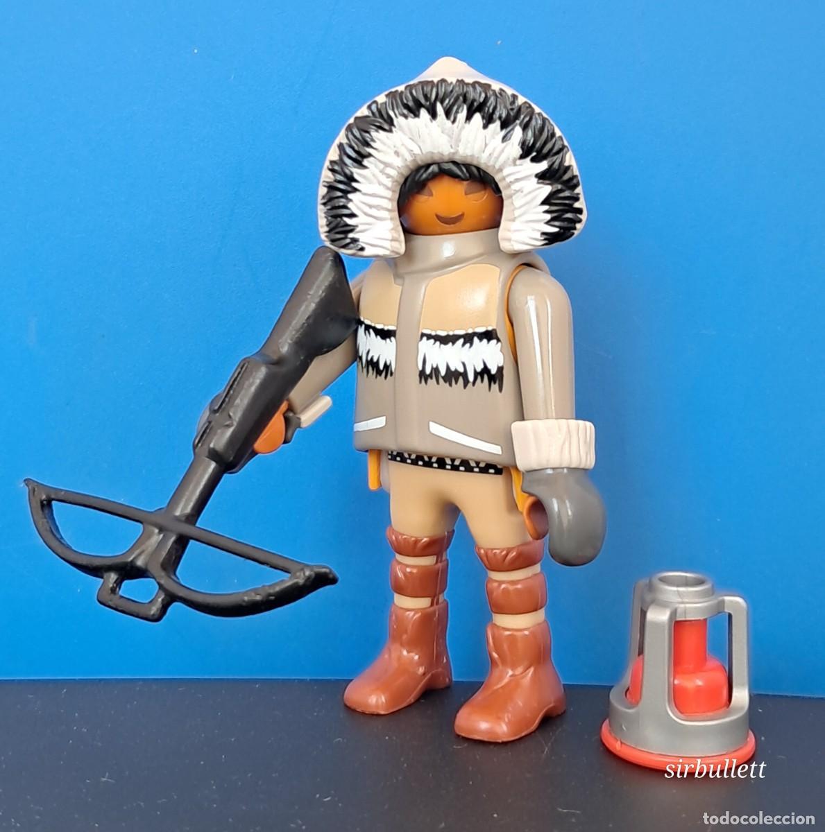 Playmobil: Figura explorador de playmobil. Esquimal Polo Norte. 9057 trineo con huskis