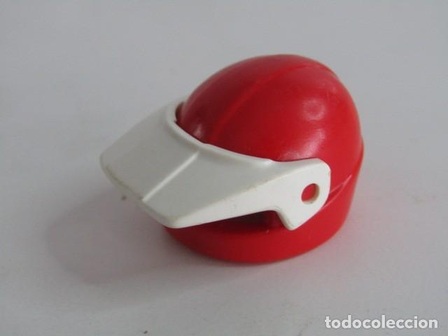 Playmobil: DIFICIL CASCO ESPECIAL ROJO CON VISERA MOTOCICLISTA DE CROSS ANTIGUO PLAYMOBIL