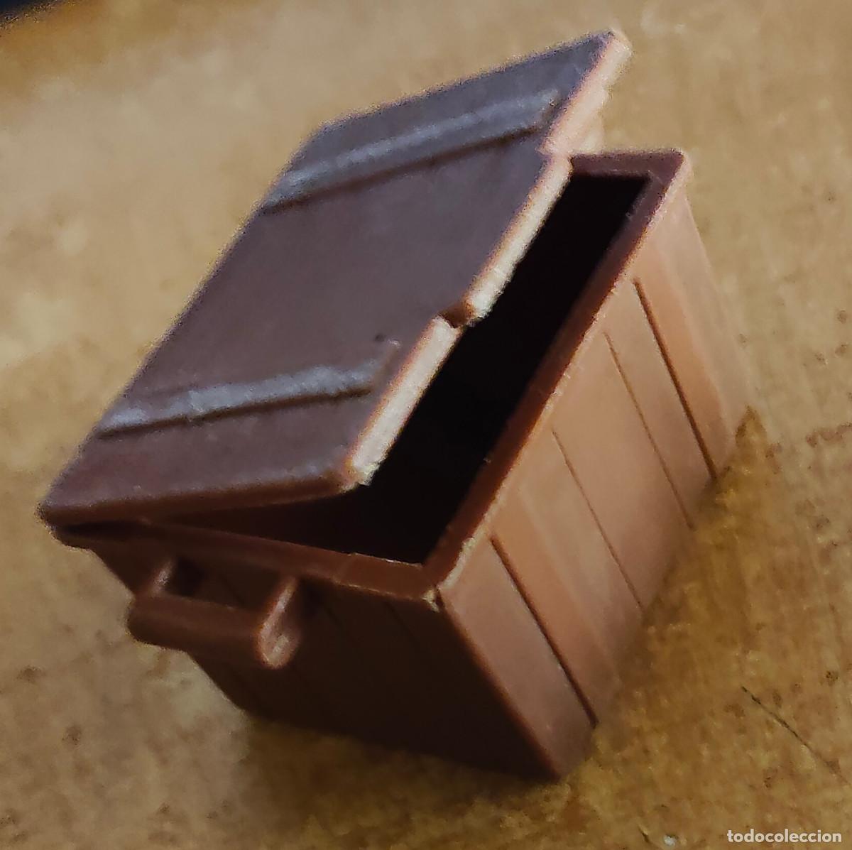 Playmobil: cofre playmobil antiguo castillo o pirata baul tesoro simulando madera marron