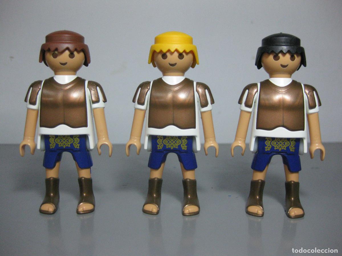 Playmobil: playmobil lote 3 figuras griego espartano coraza bronce romano