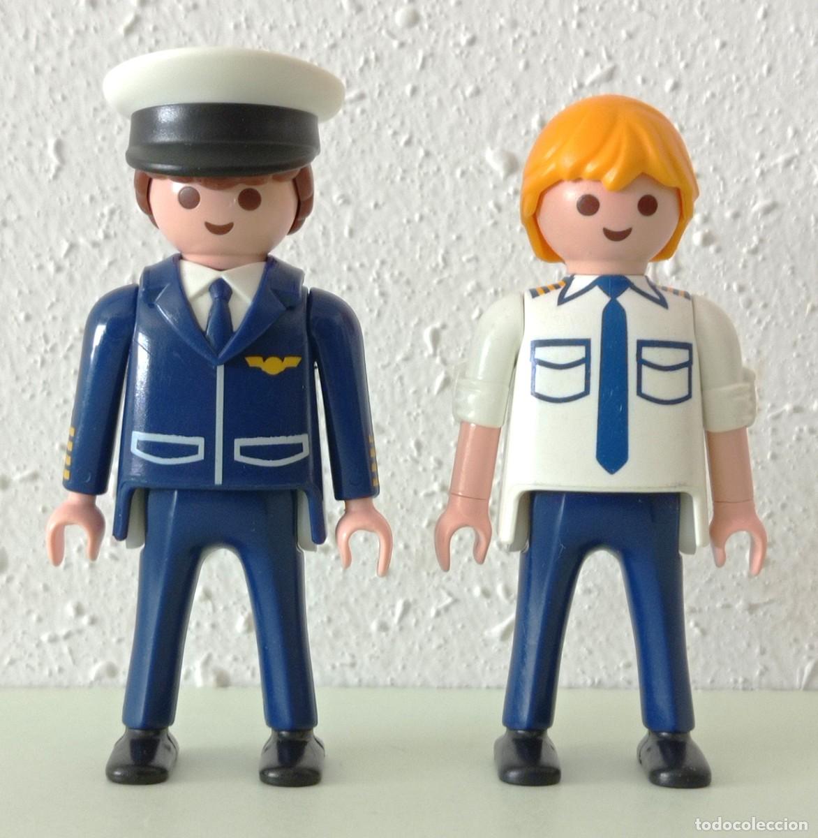 Playmobil: PLAYMOBIL. CAPIT&Aacute;N DE VUELO Y COPILOTO. AVI&Oacute;N, JET, HELIC&Oacute;PTERO, COMPA&Ntilde;&Iacute;A A&Eacute;REA, AEROPUERTO...(1997)