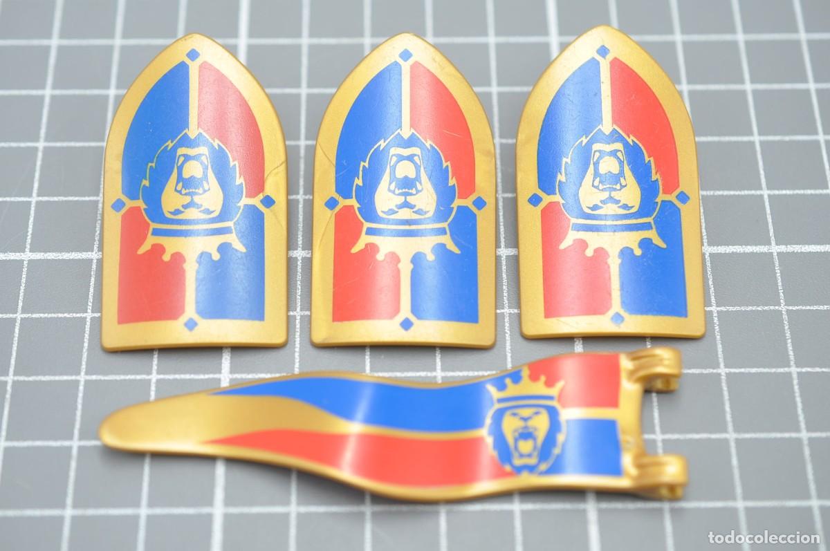 Playmobil: wsk056 Playmobil, 3 escudos y bandera