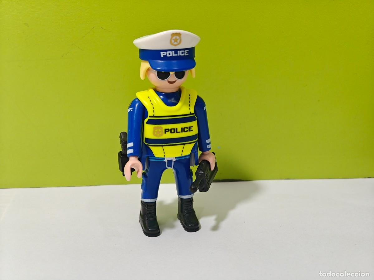 Playmobil: playmobil figura hombre polic&iacute;a tr&aacute;fico, comisar&iacute;a, parque, c&aacute;rcel, ladrones, cuartel, moto, city..