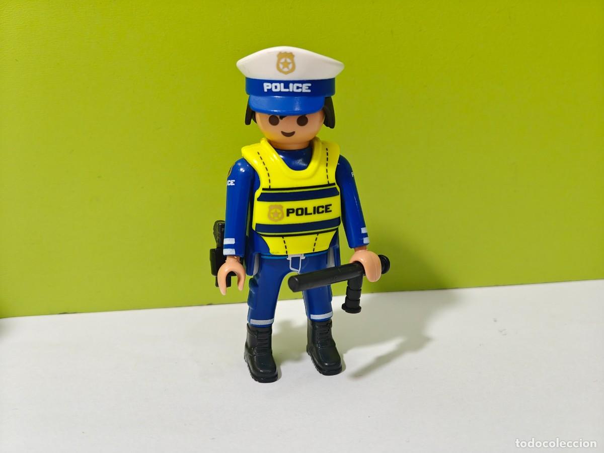 Playmobil: playmobil figura hombre polic&iacute;a tr&aacute;fico, comisar&iacute;a, parque, c&aacute;rcel, ladrones, cuartel, moto, city..