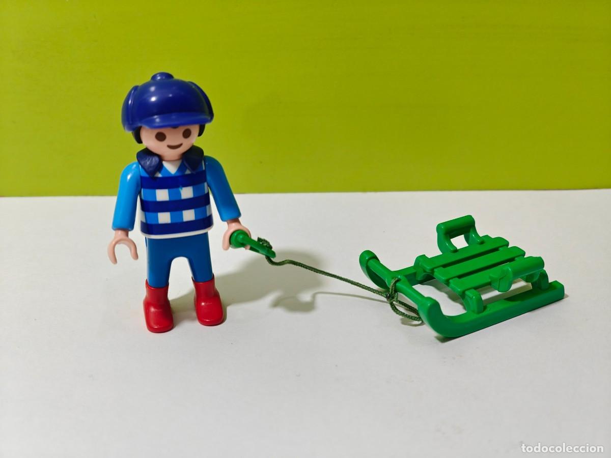 Playmobil: playmobil figura ni&ntilde;o con trineo, invierno, monta&ntilde;a, nieve, estaci&oacute;n esqu&iacute;, parque, city...