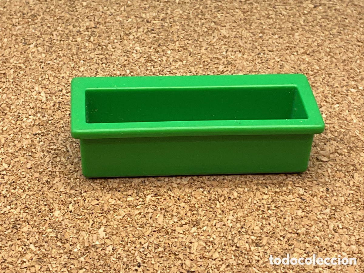 Playmobil: ACCESORIO PLAYMOBIL. MACETA COLOR VERDE RECTANGULAR. REF CASA, JARDIN, ETC