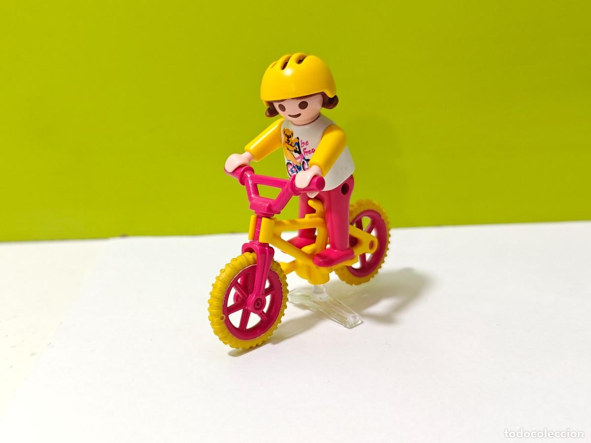 Playmobil: playmobil figura ni&ntilde;a en bicicleta, ciclista, monta&ntilde;a, mercado, colegio, casa, taller, city...