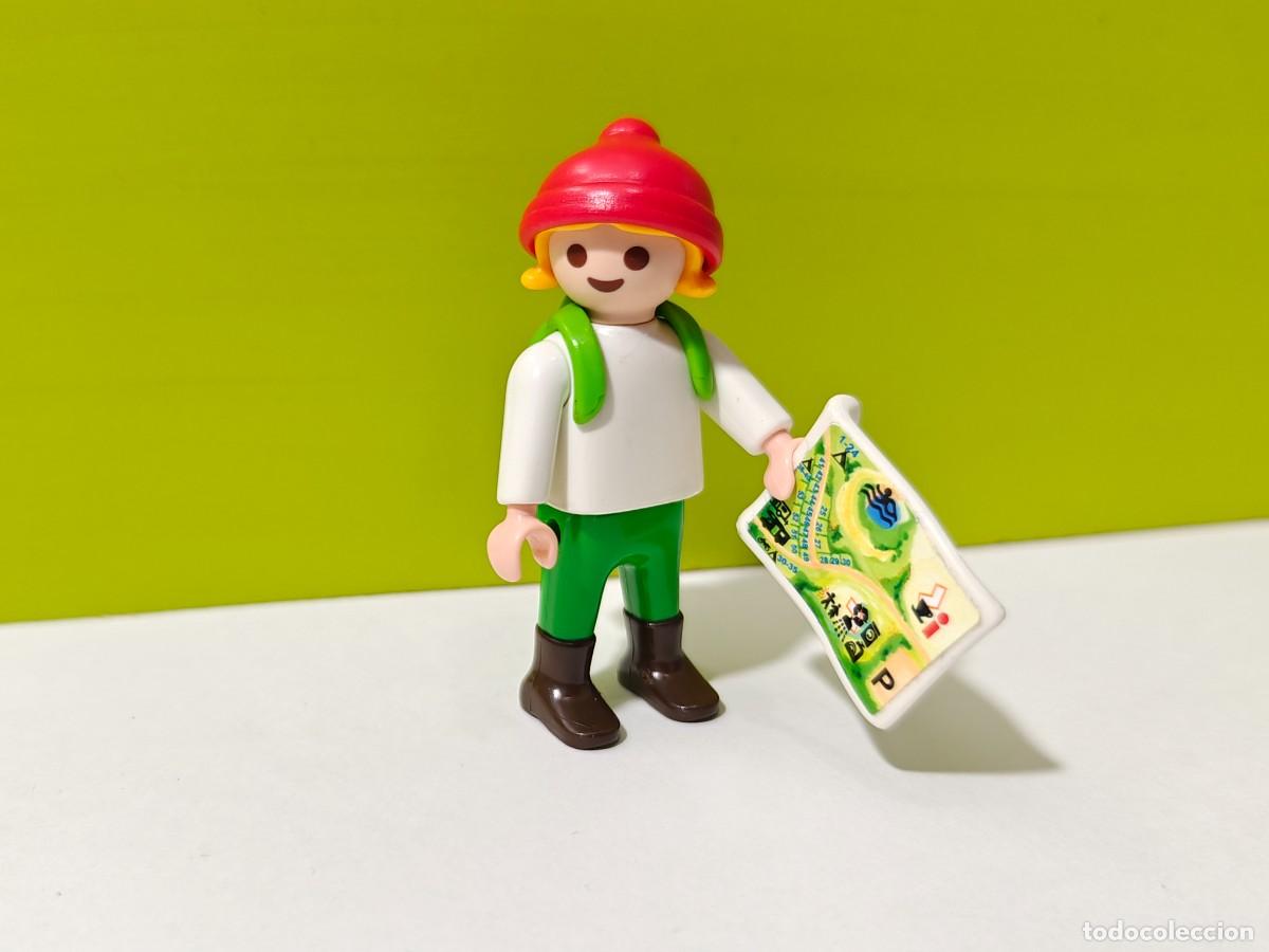 Playmobil: playmobil figura ni&ntilde;a con mochila y mapa, excursi&oacute;n, monta&ntilde;a, colegio, campamento, city...