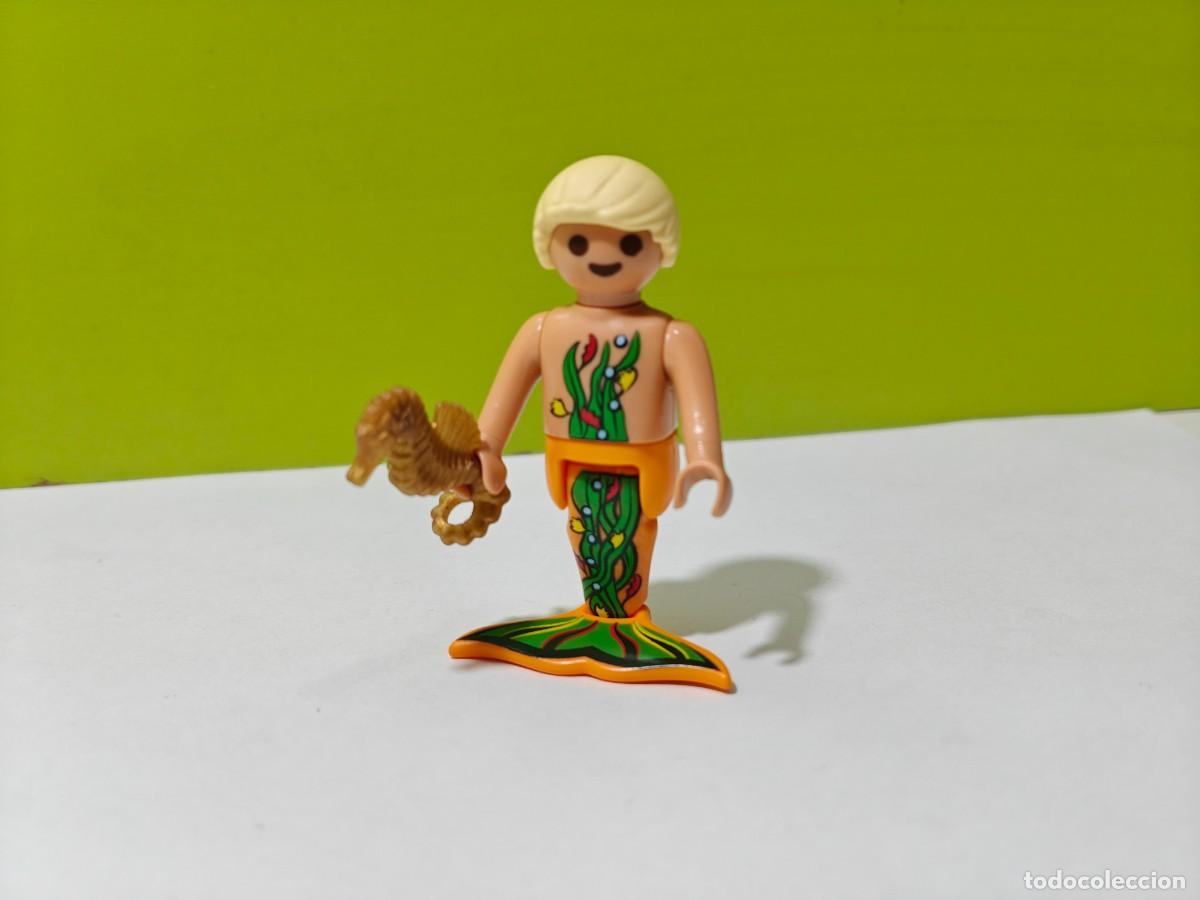 Playmobil: playmobil figura ni&ntilde;o sireno con caballito de mar, vikingos, fantas&iacute;a, Neptuno, city...