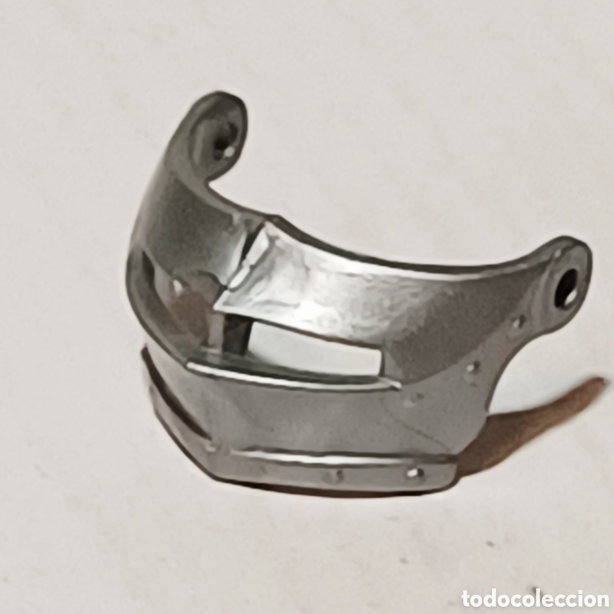 Playmobil: Pieza playmobil tapabocas casco medieval guerrero gris metalizado accesorio