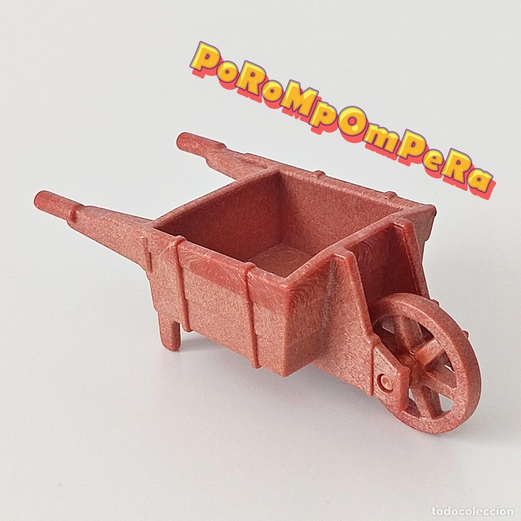 Playmobil: PLAYMOBIL CARRETILLA MARR&Oacute;N CLARO TIPO MADERA MINERO BUSCADOR DE ORO SIMILAR 3747 3802 4451 6417 CG3