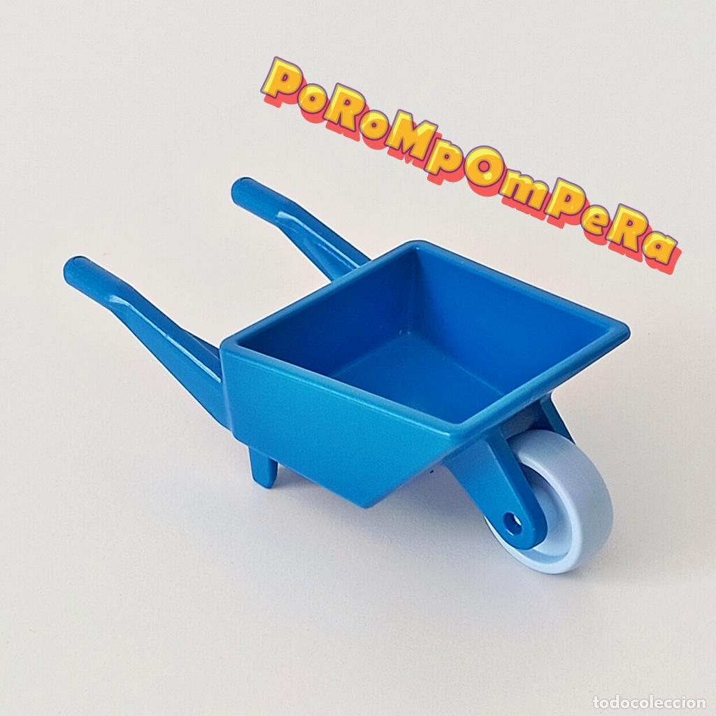 Playmobil: PLAYMOBIL CARRETILLA AZUL GRANJA MEDIEVAL OBRA CONSTRUCCI&Oacute;N REFORMA OESTE CG3