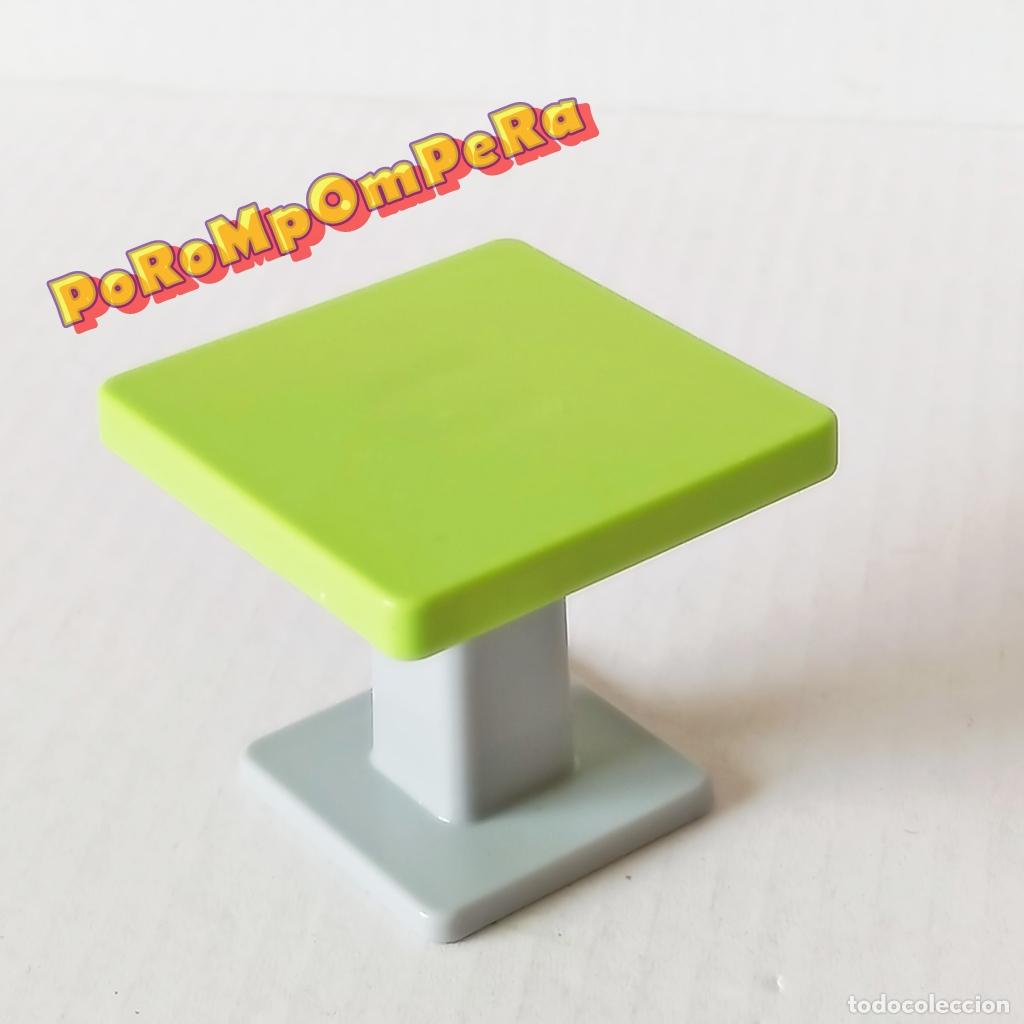 Playmobil: PLAYMOBIL MESA CUADRADA VERDE LIMA PATA GRIS MOBILIARIO MUEBLE MBX