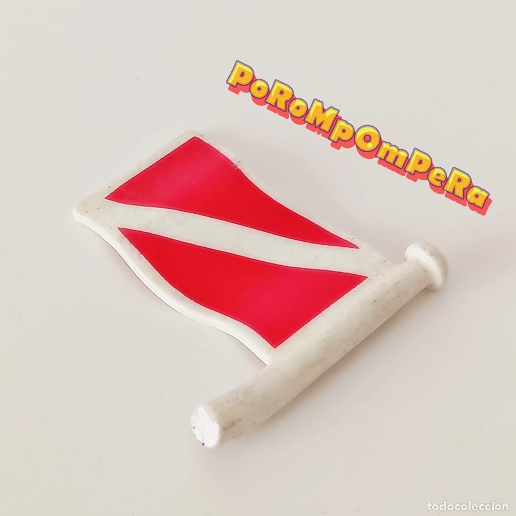 Playmobil: PLAYMOBIL BANDERA BLANCA PEQUE&Ntilde;A JAULA SUBMARINA 4500 5834 BANDER&Iacute;N ONDULADO SUBMARINISTA TIBUR&Oacute;N M8