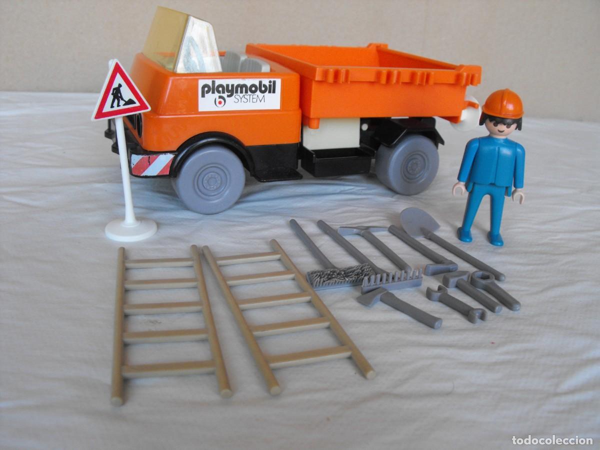 Playmobil: PLAYMOBIL. Cami&oacute;n de obra de construcci&oacute;n. De la ref. 3203. Primera &eacute;poca.