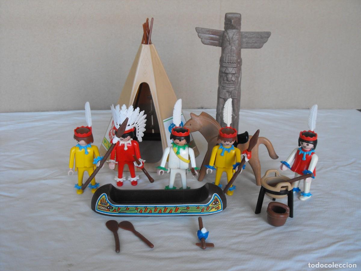 Playmobil: PLAYMOBIL. Familia india con tipi. Ref. 3483. Primera &eacute;poca.