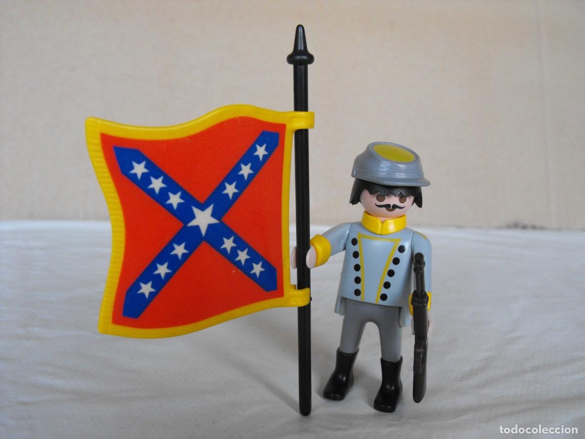 Playmobil: PLAYMOBIL. Soldado abanderado confederado. Oeste. De la ref. 3784.